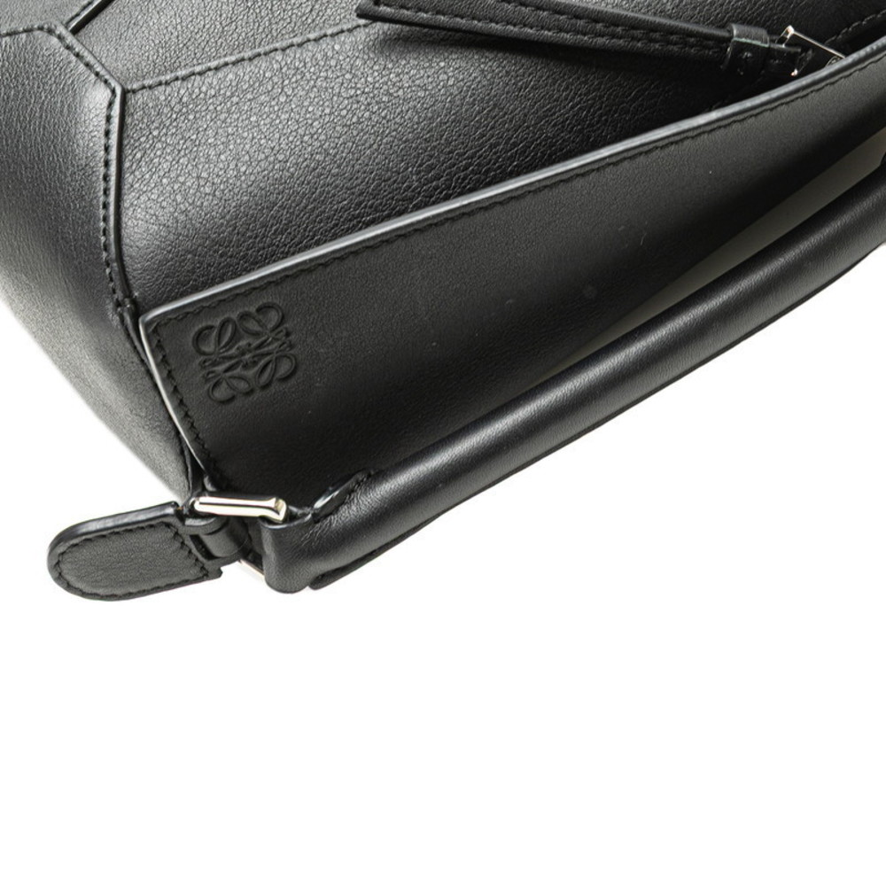 Loewe Edge Logo Bag Black Handbag Puzzle Mini Anagram Leather Shoulder - Picture 5 of 11